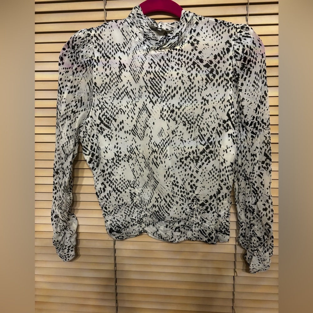 Zara Snake print Mock Neck Blouse